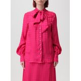 Msgm - Blouse - Roze - Zijde - Strikkraag Design