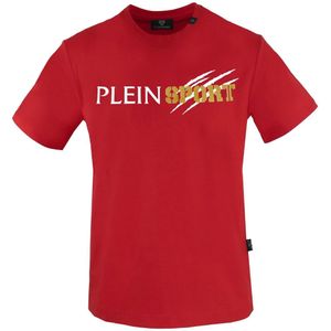Plein Sport - T-shirt - Rood - Katoen - Korte Mouw