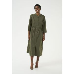 Jurk - Burnt Olive - Midi Lengte - 3/4 Mouwen