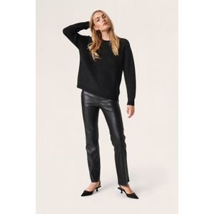 Soaked in Luxury - Zwarte Raglan Trui met Pofmouwen - Dames - Vesten