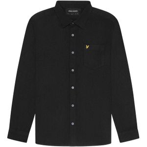 Lyle & Scott Heren Worsted Twill Overhemd (Zwart)