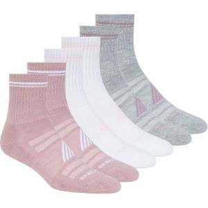 Skechers Dames/Dames Crew Sokken (Set van 6) (Roze/Wit/Grijs)