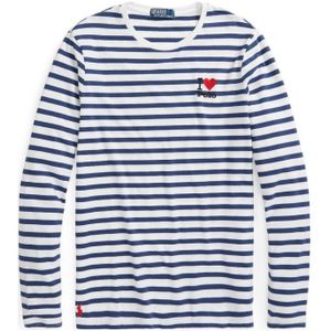 POLO Ralph Lauren Gestreepte Longsleeve Light Navy/white - Maat L