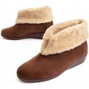 Montevita Wedge Ankle Boot Slipper Confortday8 In Brown