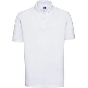 Russell Heren 100% Katoenen Korte Mouw Poloshirt (Wit) - Maat L