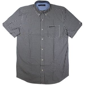 Ben Sherman - Geruit Overhemd - Zwart - Korte Mouw