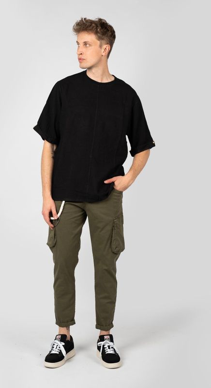 Xagon Man - T-shirt - Zwart - Linnen - Heren