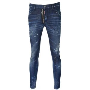 Dsquared2 skater-jeans met rits en verfsplash