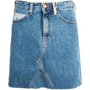 Tommy Hilfiger - Denim Rok - Blauw - Denim - Mini-lengte