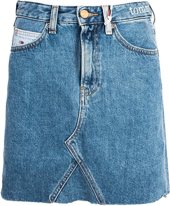 Tommy Hilfiger - Denim Rok - Blauw - Denim - Mini-lengte