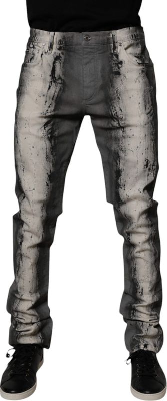 Slim Fit Verfspetter Jeans
