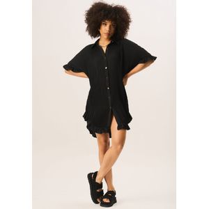 Oversized Overhemdjurk Met Plisséfranjesdetail - Maat S/M