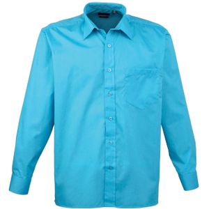 Premier Heren Popeline Overhemd Met Lange Mouwen (Turquoise)
