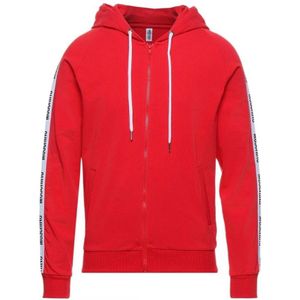 Moschino Tape-logo Rode Hoodie Met Rits - Maat L