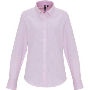 Premier Dames/Dames Gestreept Overhemd Van Katoenmix (Wit/Roze)