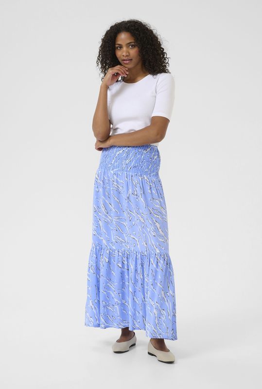 Kaffe - KAmaxi Smock Rok - Blauw - Maxi-lengte