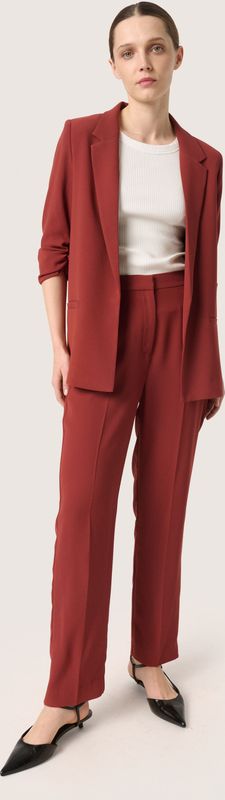 Soaked In Luxury - Slshirley Suiting Pants - Pantalon - Russet Brown - 50% Polyester