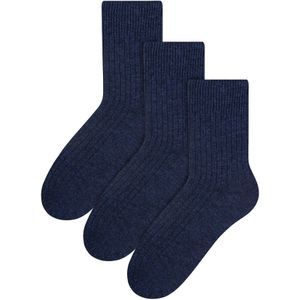 Steven - Heren Winter Lichtgewicht Warme Laarssokken, 3 Paar Wol Heren Kousen - Marine