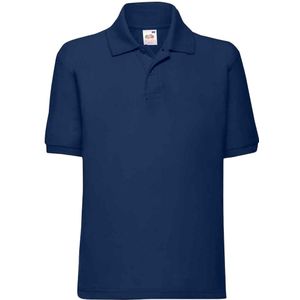 Fruit of the Loom Kinderen /Kinder Poly/ Katoen Piqué-Poloshirt Voor Kinderen. (Marine)