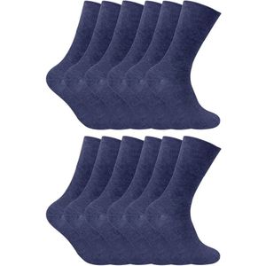 12 Paar Thermo Sokken Zonder Elastiek Diabetische Sokken Voor Heren - Houtskool - Maat 39 - 45