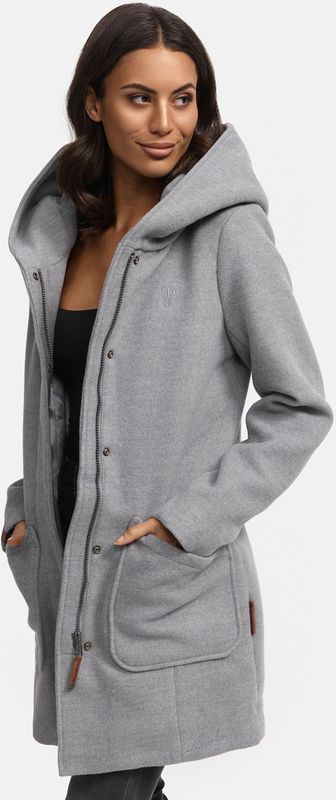 Marikoo dames wintermantel met capuchon en getailleerd model