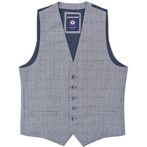 Lambretta Heren George Prince Of Wales Geruite Waistcoat (Grijs)
