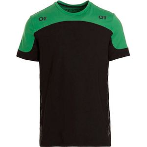 Diag Outline - Sport-T-shirt - Gebroken Wit - Zwart Logo - Korte Mouwen