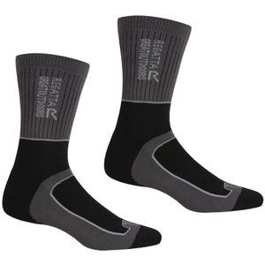 Regatta Heren Samaris 2 Season Socks (pak van 2) (Zwart/Donker Staal)