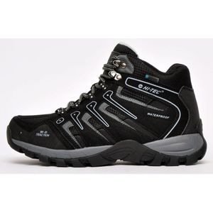 Men's Hi-Tec Torca Mid Waterproof Walking Boots In Black Grey - Maat 43