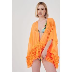 Herita Kimono met Ruches - Oranje