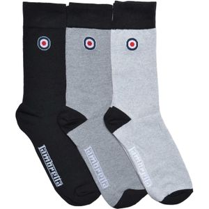 Lambretta Heren Paisley Sokken (Verpakt per 3) (Zwart/Grijs/Antraciet)