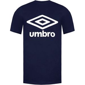 Umbro - Korte Mouw Crew Neck - T-shirt - Navy Blauw - Groot Logo