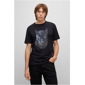 Men's Hugo Boss Deetah Panther Print T-Shirt in Black
