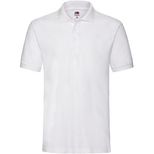 Fruit of the Loom Unisex Premium Piqué Katoenen Poloshirt voor Volwassenen (Wit)