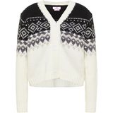 Mymo - Vest Blonda - Zwart en Wit - Dames - Korte Pasvorm - Wolmix