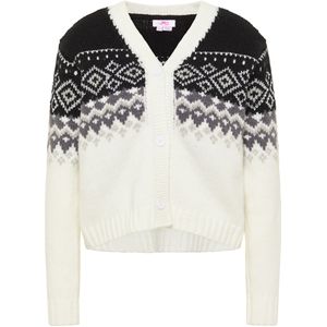 Mymo - Vest Blonda - Zwart en Wit - Dames - Korte Pasvorm - Wolmix