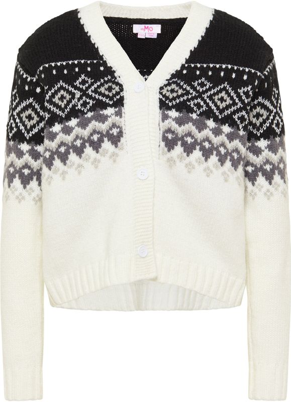 Mymo - Vest Blonda - Zwart en Wit - Dames - Korte Pasvorm - Wolmix