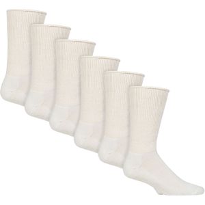 6 Pack Diabetische Bed Sokken met Grip | Antislip Extra Brede Slippersokken
