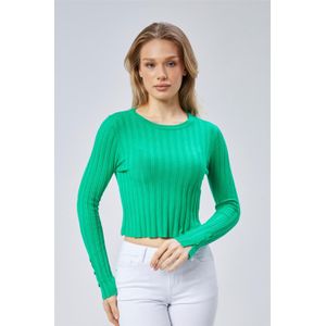 Korte Gebreide Top, UK Maat, V-Hals, E-commerce Vriendelijk