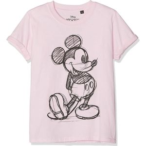Disney Meisjes Mickey Mouse Schets T-shirt (Lichtroze)