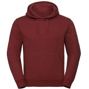 Russell Unisex Authentieke Melange Hooded Sweatshirt (Baksteen Rood Gemêleerd) - Maat XS