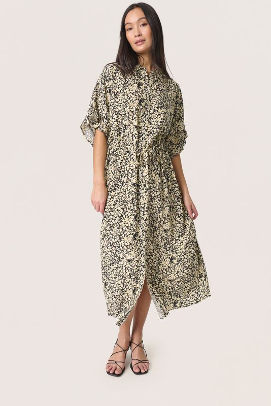 Jurk Loose fit black offwhite