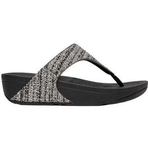 Fit Flop Dames/Dames Lulu Shimmer Weave Toe Post Sandalen (Zwart)