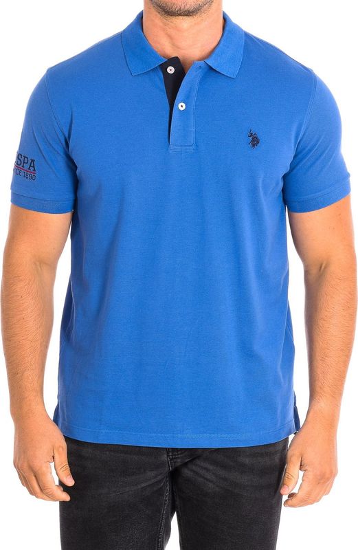 US Polo Assn. - Polo - Blauw - Korte Mouwen - Contrasterende Reverskraag
