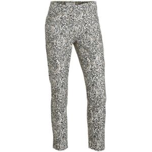 Gerry Weber Skinny Jeans Met All Over Print Zwart/wit - Maat XL