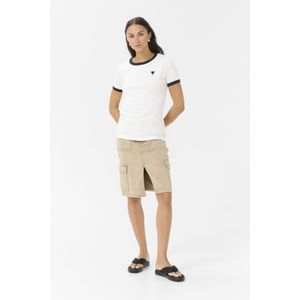 Kaffe - Hart Geborduurd T-shirt - Wit - Dames