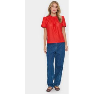 Blouse met korte mouwen Regular fit Flame Scarlet red