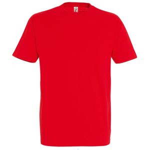 SOLS Heren Keizerlijke Zwaargewicht T-Shirt met korte mouwen (Rood)
