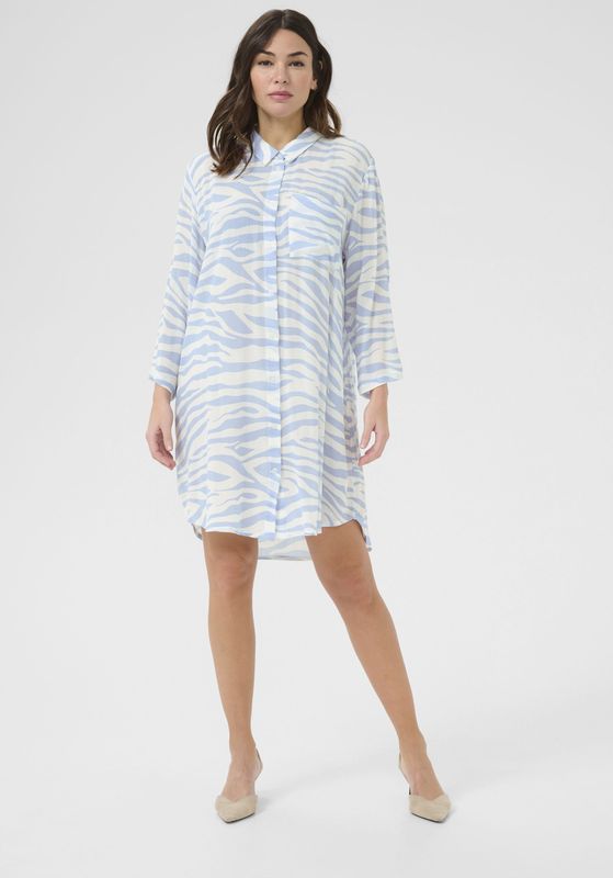 Overhemd met lang mouwen Loose fit Soft Chambray / Chalk Graphic light blue