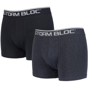 2-pack katoenen ondergoed met comfortabele elastische taille voor heren - 01 Zwart / Houtskool